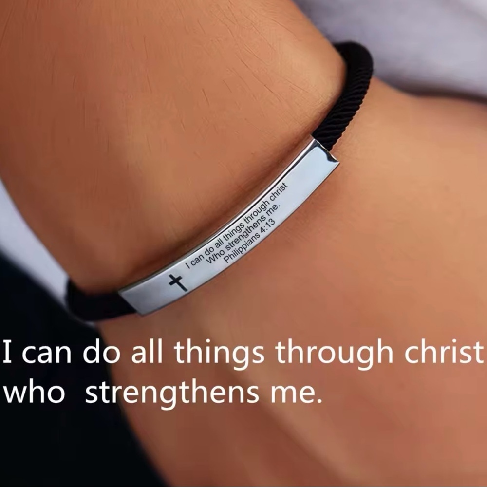 Bible Verse Rope String Bracelet Philippians 4:13